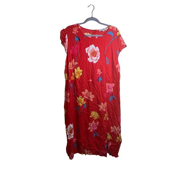 Loft Plus Red Floral Dress w/slit Size 22 - Picture 1 of 6